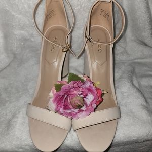 Aldo Beige Heels with Floral Accent